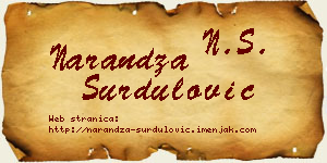 Narandža Surdulović vizit kartica
